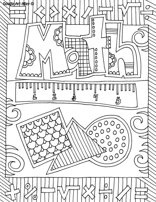 Subject cover pages coloring pages