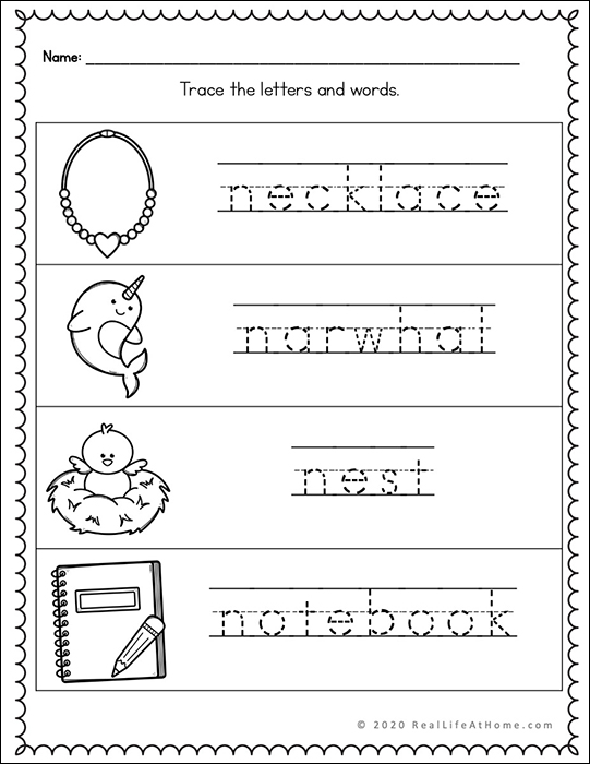 Letter n â catholic letter of the week worksheets and coloring pages