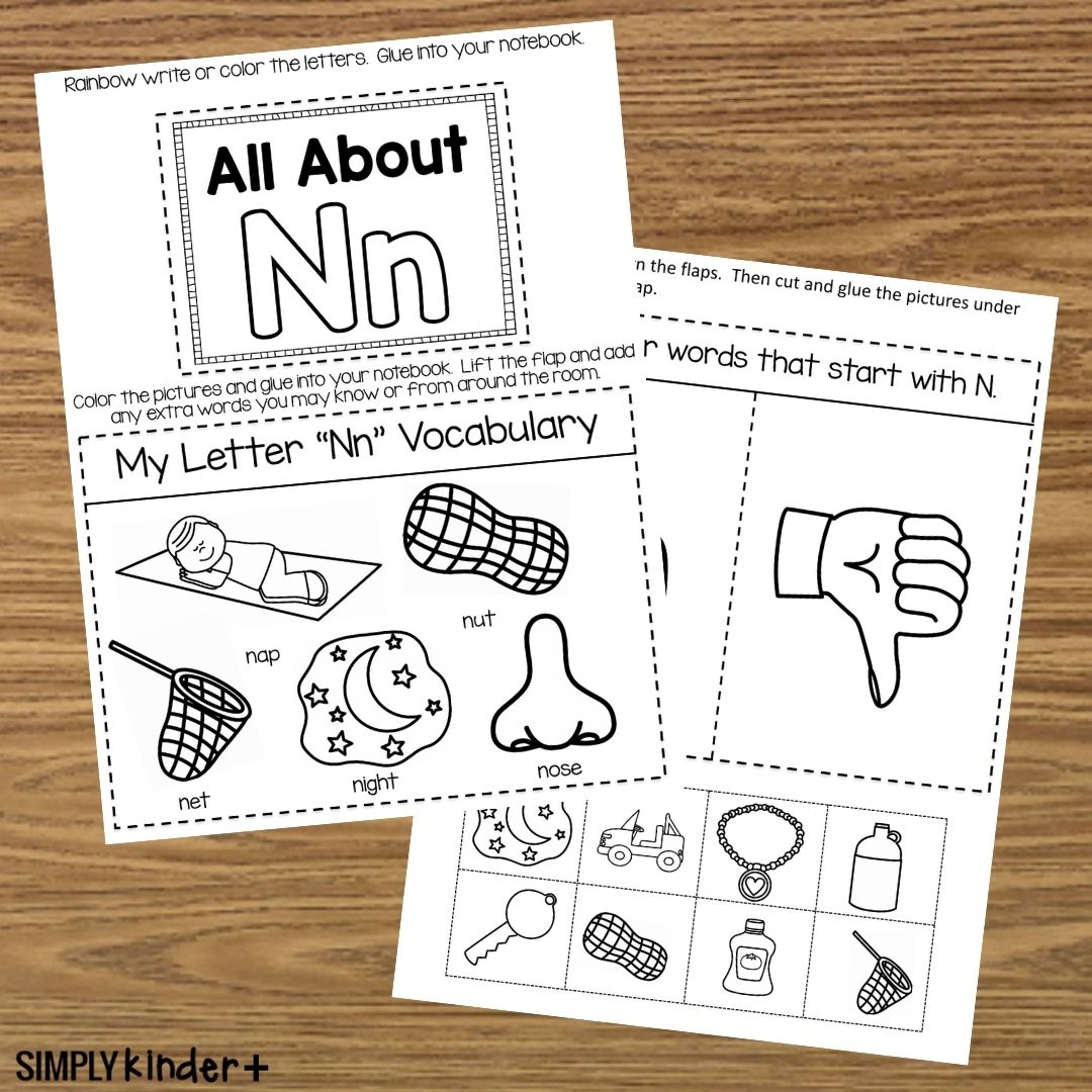 Letter n alphabet interactive notebooks