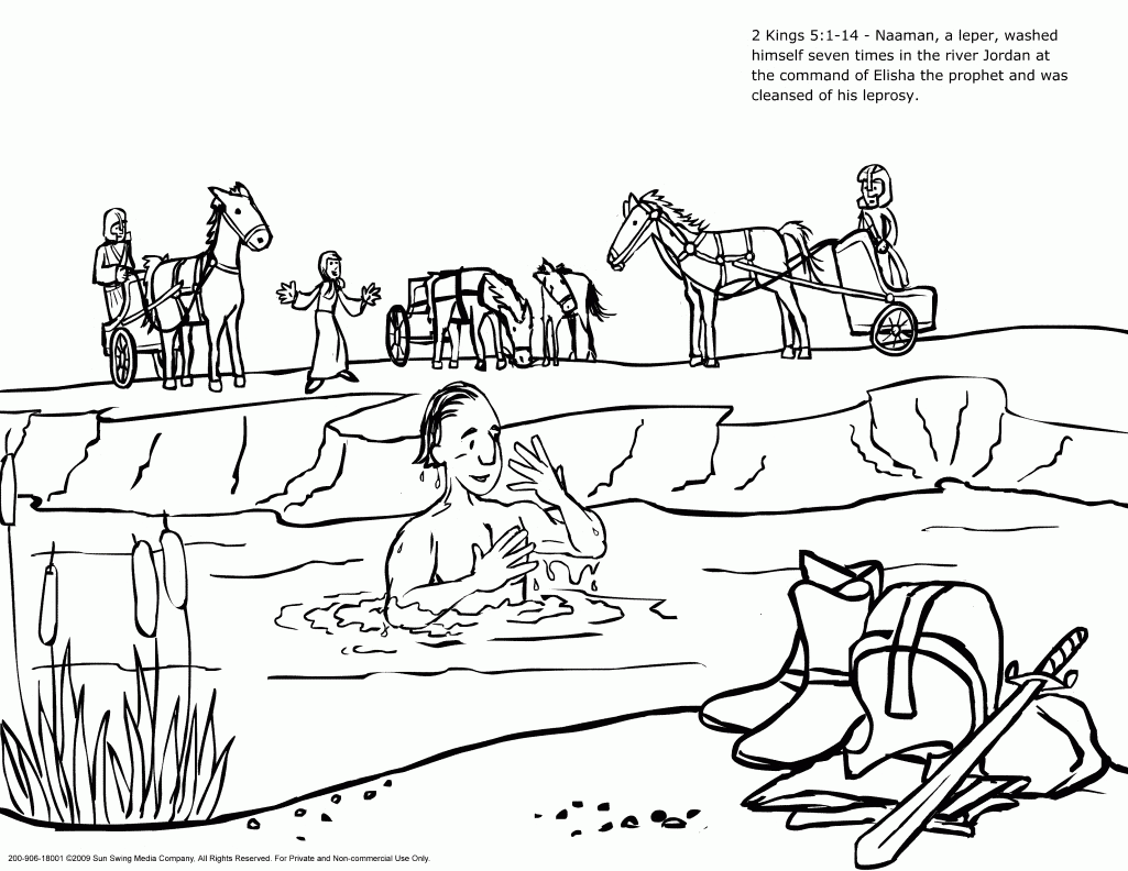 Naaman leprosy coloring page