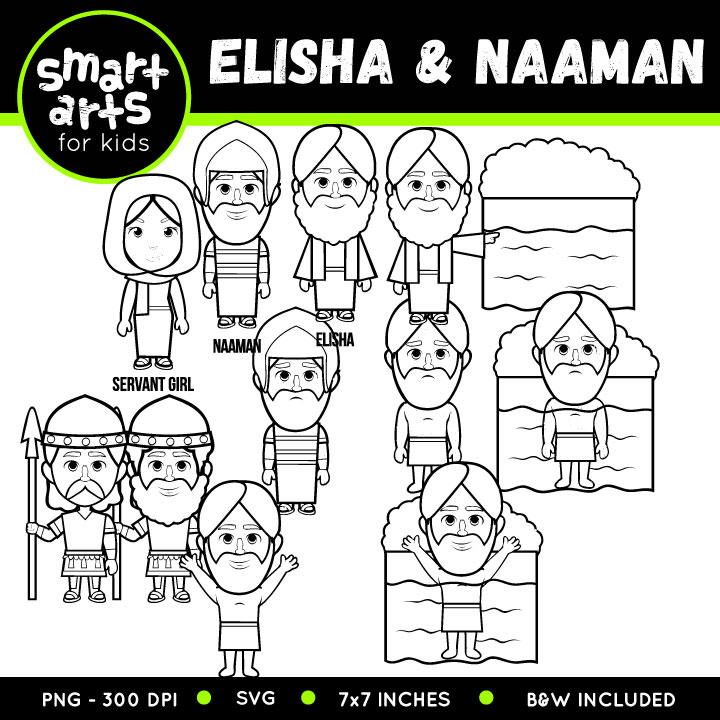 Elisha and naaman clip art