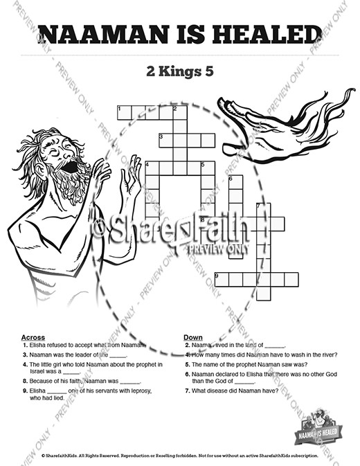 Naaman the leper kings sunday school coloring pages clover media