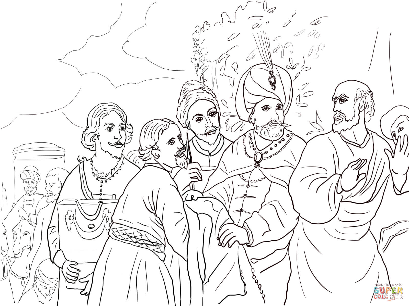 Elisha refusing gifts from naaman coloring page free printable coloring pages