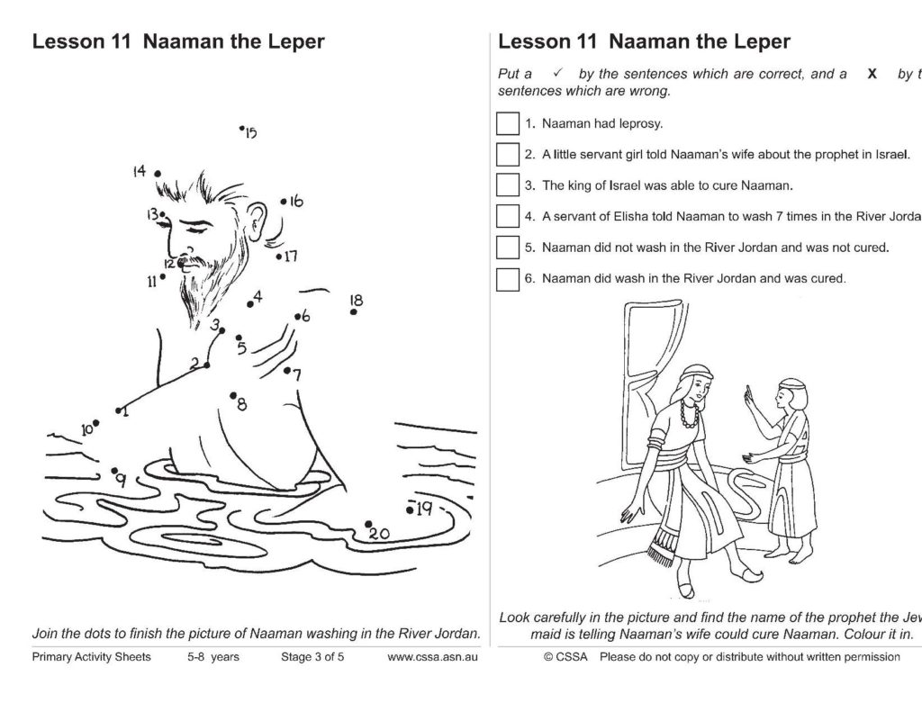 Naaman the syrian cssa primary stage lesson â magnify him together