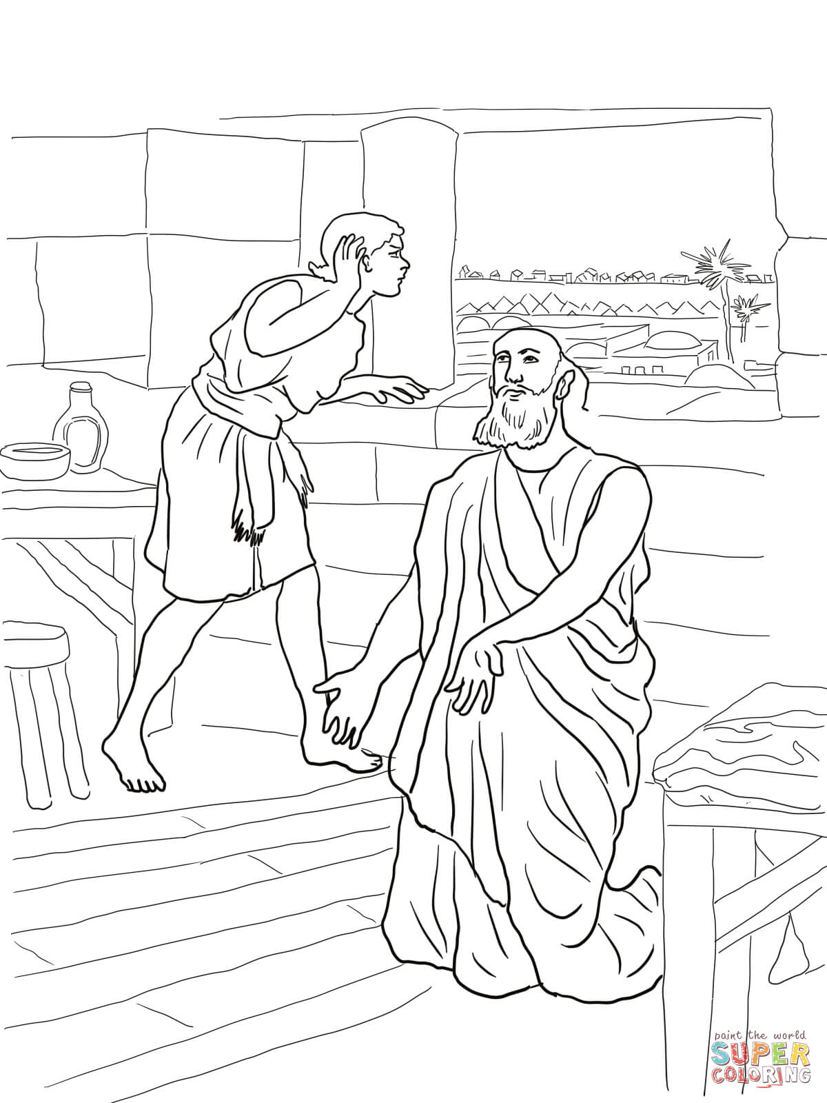 Elisha and his servant coloring page free printable coloring pages