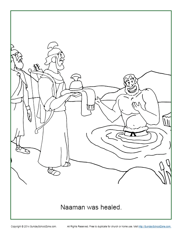 Naaman was healed coloring page