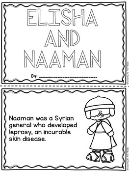 Elisha and naaman coloring book bible story naaman miracles leprosy