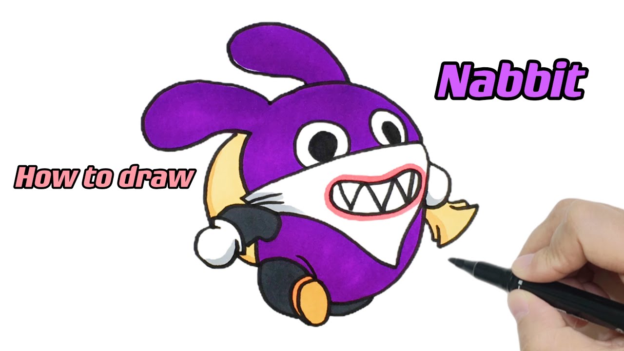 How to draw nabbit with colorful markers step by step super mario