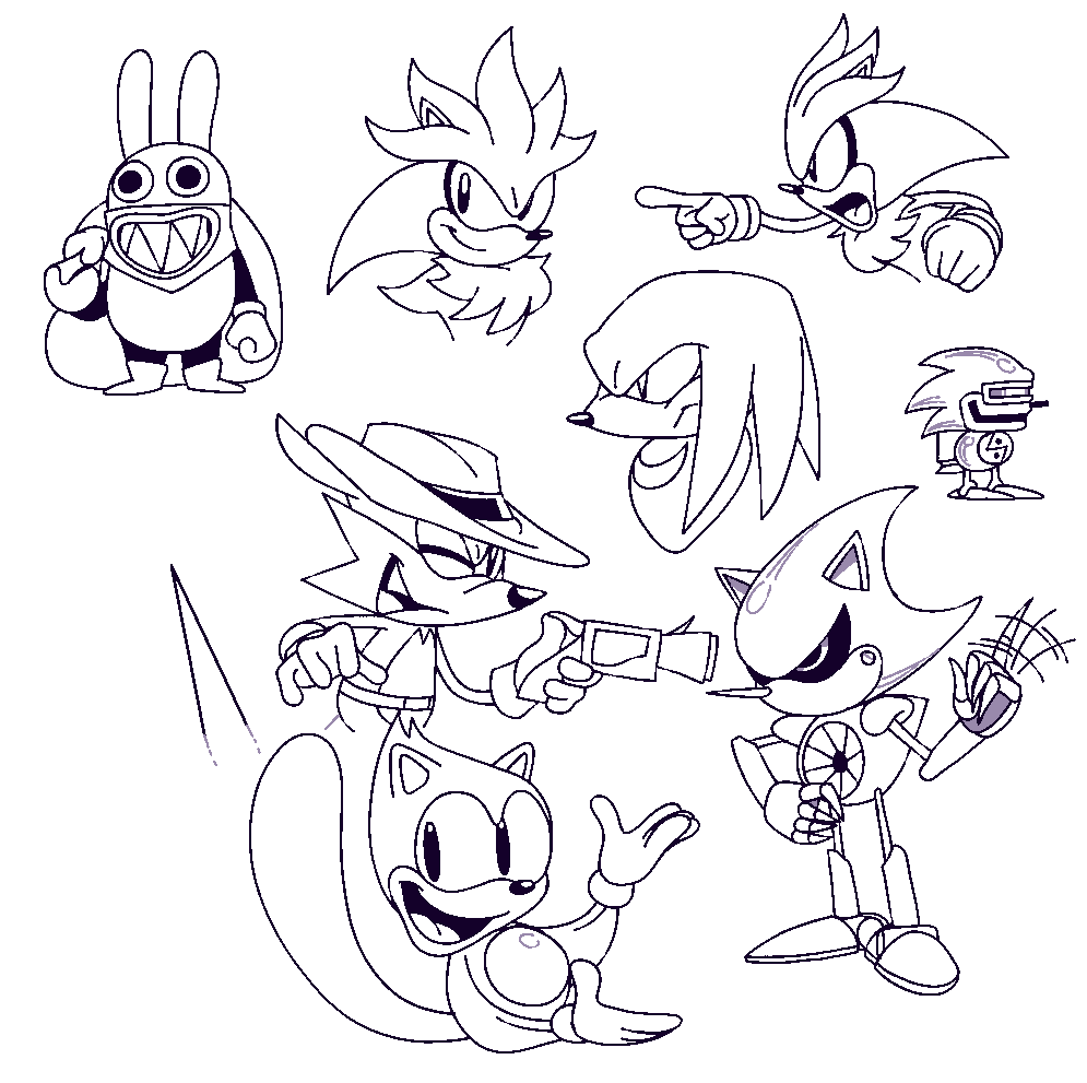 Flyingnosaj on x various sonic centric doodles from last night also nabbit is here too httpstcopsyqaqlby x