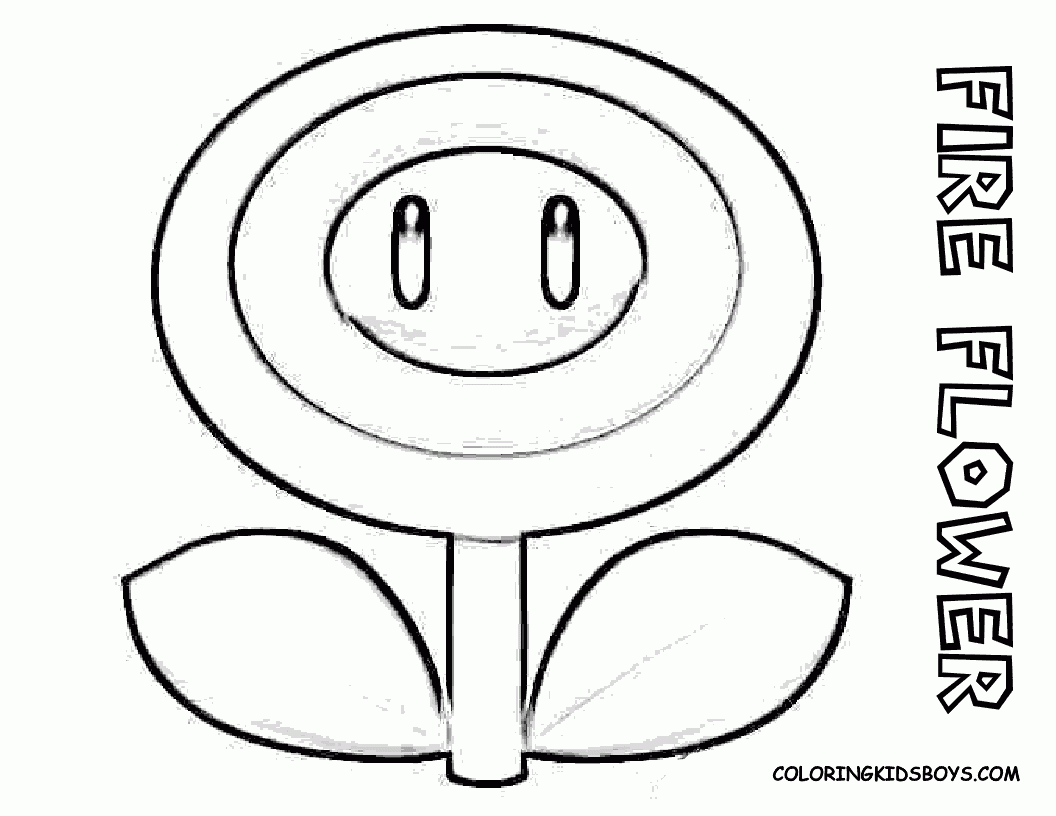 Mario fire flower coloring page