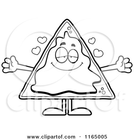 Cartoon clipart of a loving nacho mascot