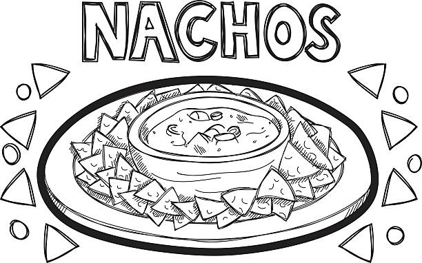 Nachos doodle stock illustration