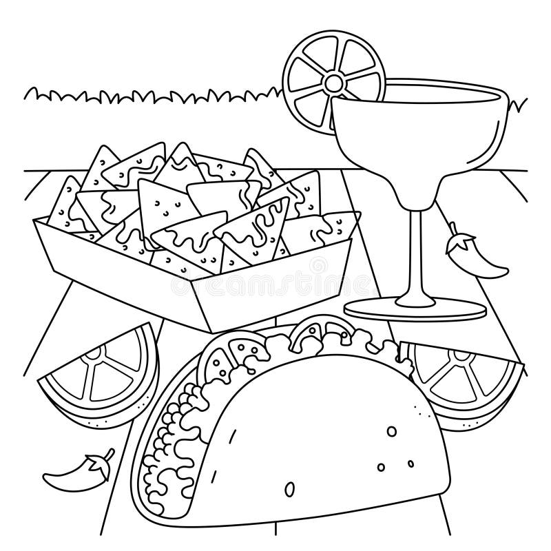 Coloring nachos stock illustrations â coloring nachos stock illustrations vectors clipart