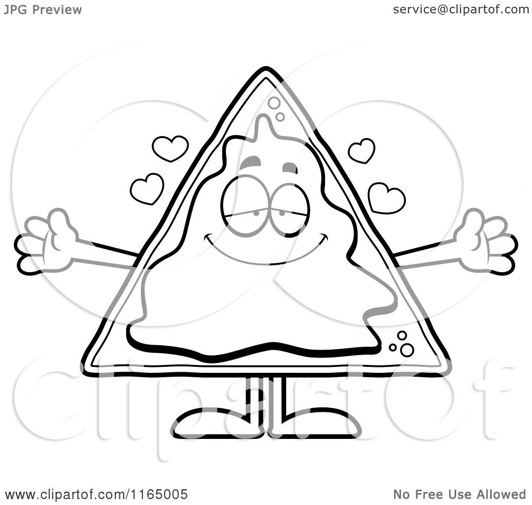 Cartoon clipart of a loving nacho mascot