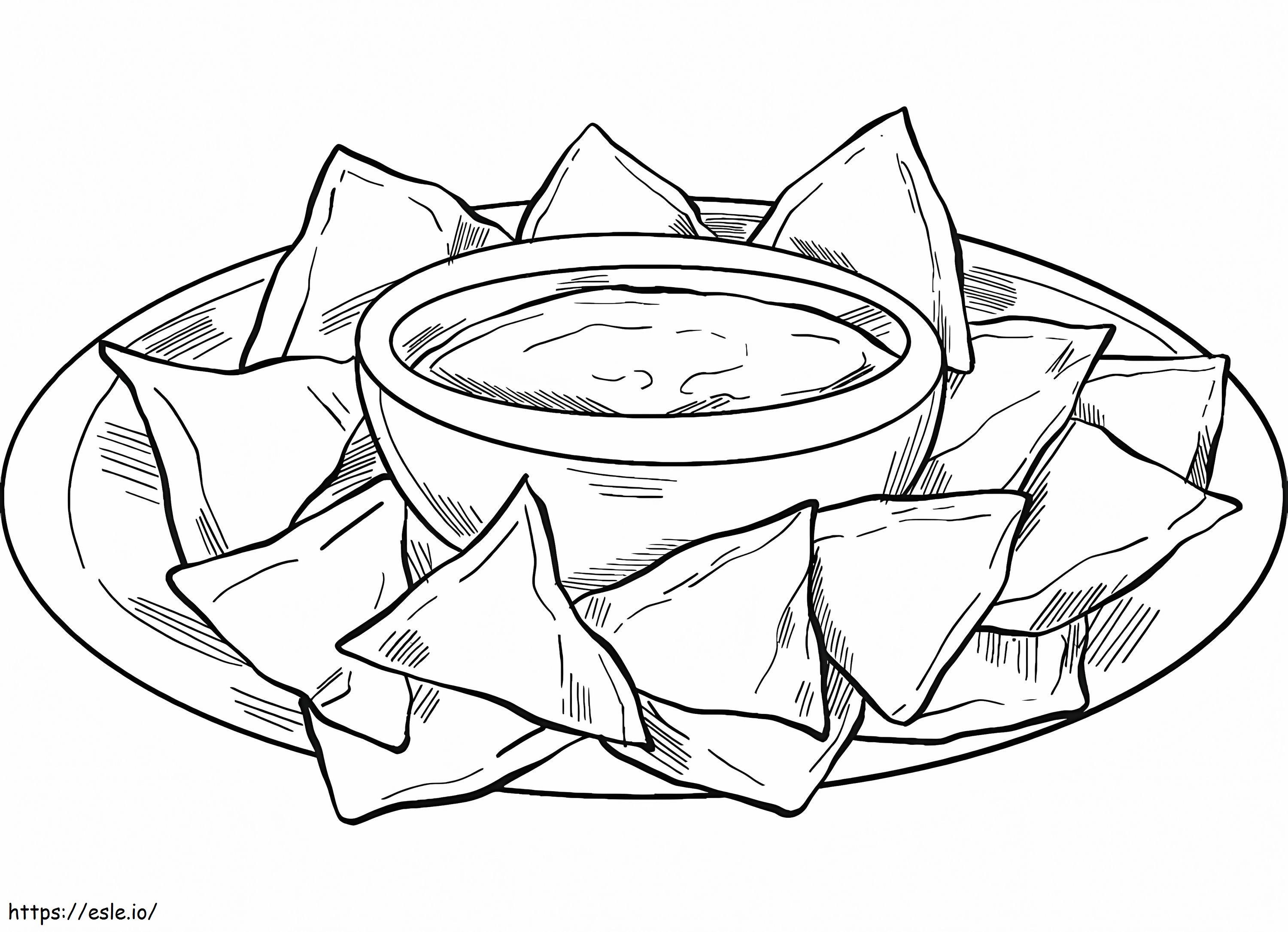 Printable mexican nachos coloring page