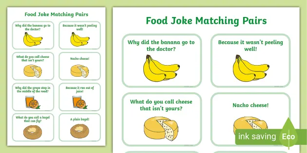 Food joke matching pairs teacher