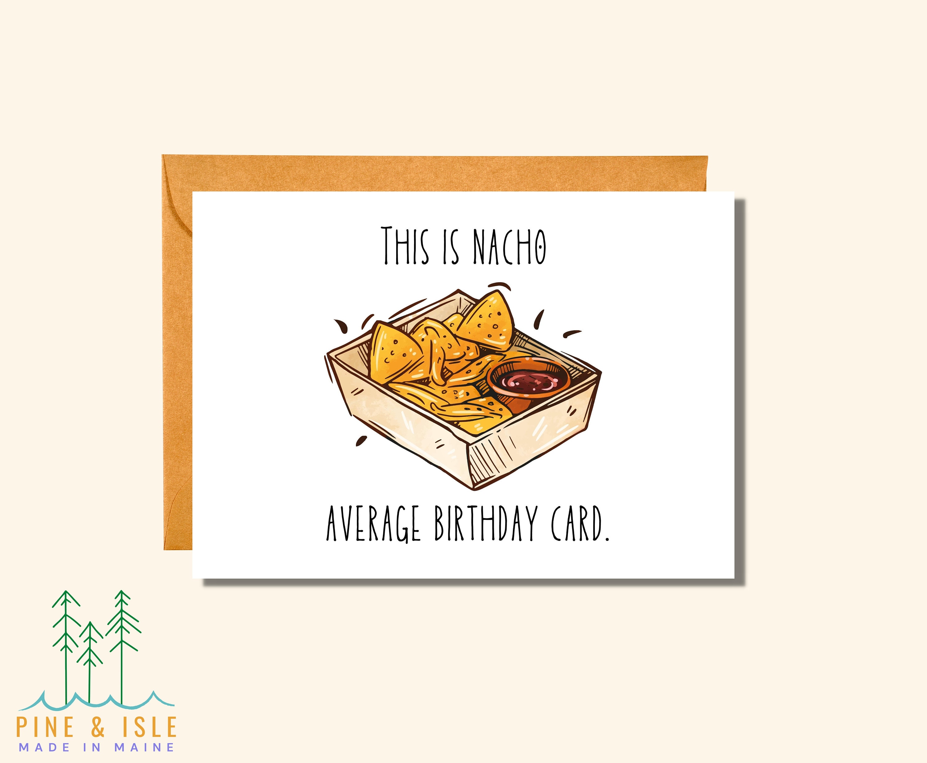 This is nacho average birthday card birthday card pun card bd