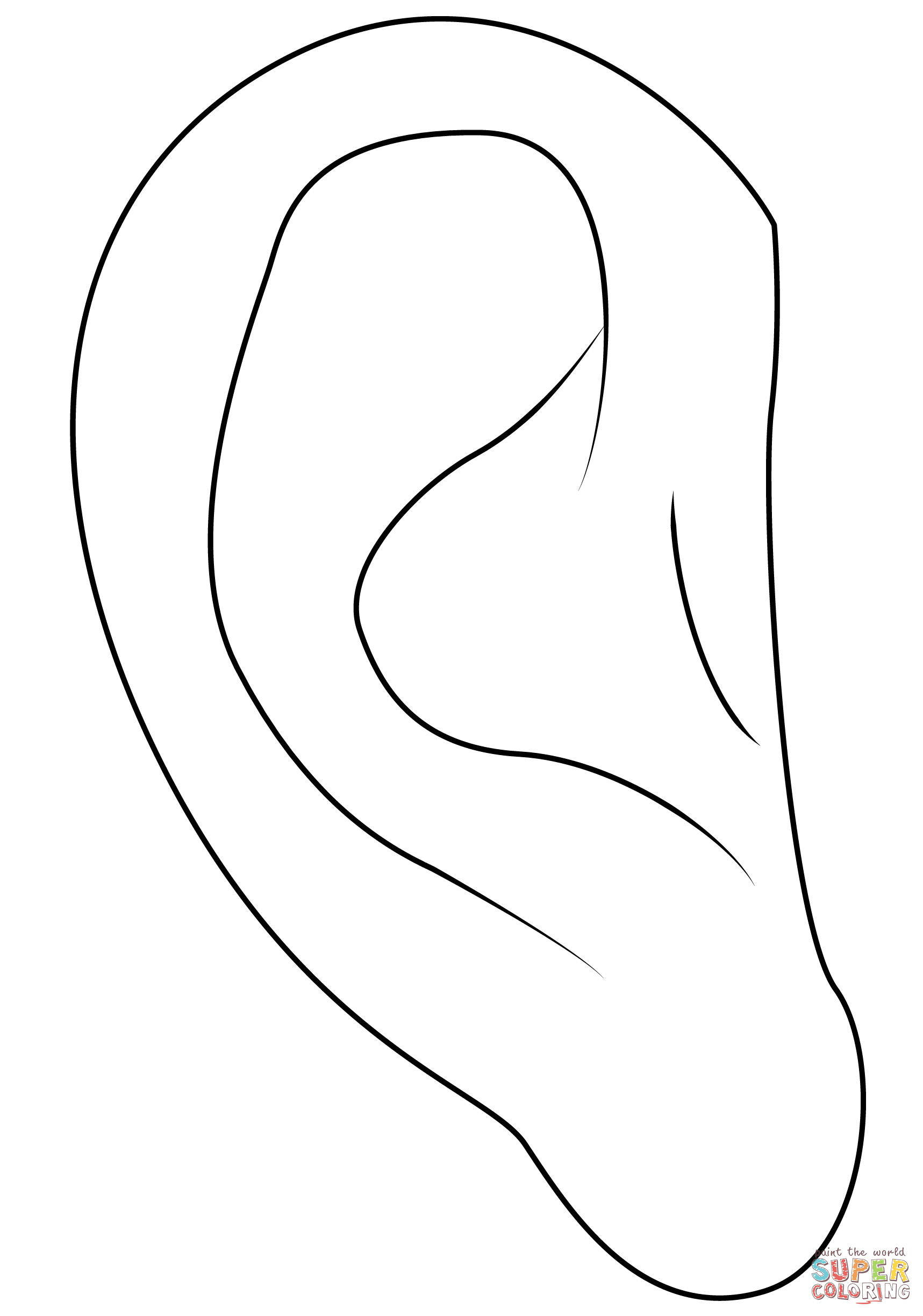 Ear coloring page free printable coloring pages