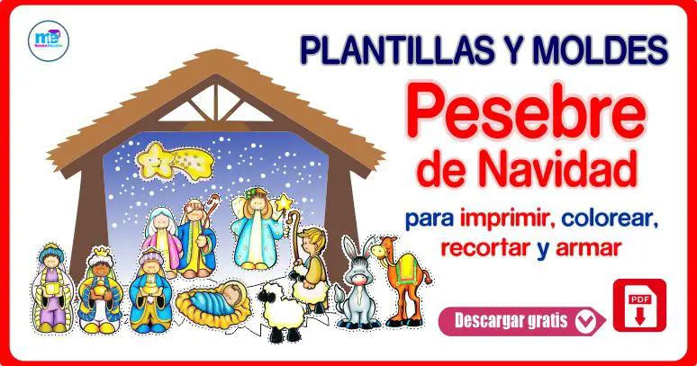 Pesebre de navidad para imprimir recortar y armar