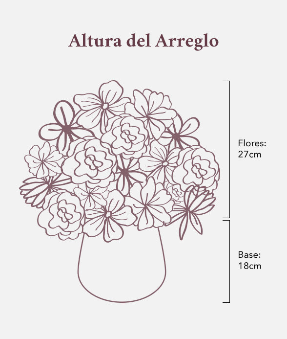 Destello arreglo de rosas con base de cerãmica â flor del tiempo