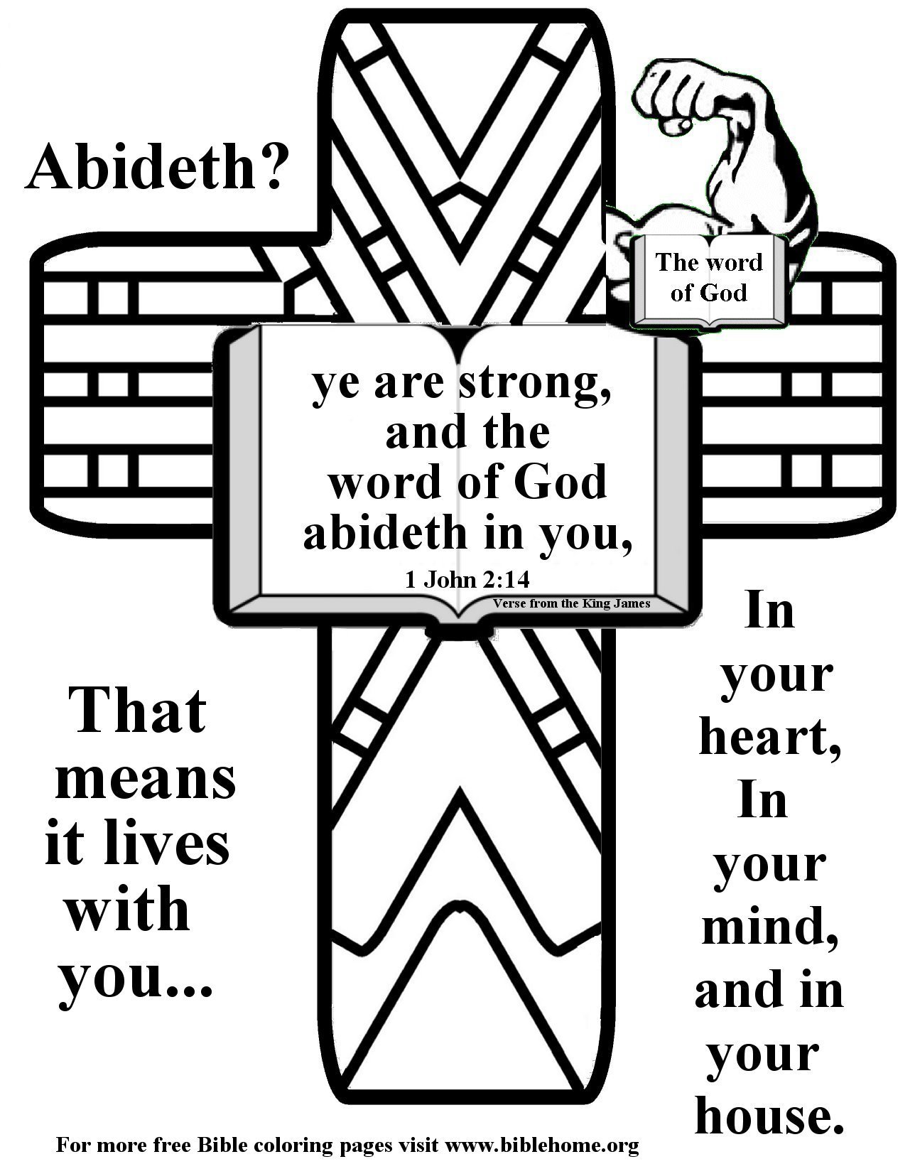 Free bible coloring strength