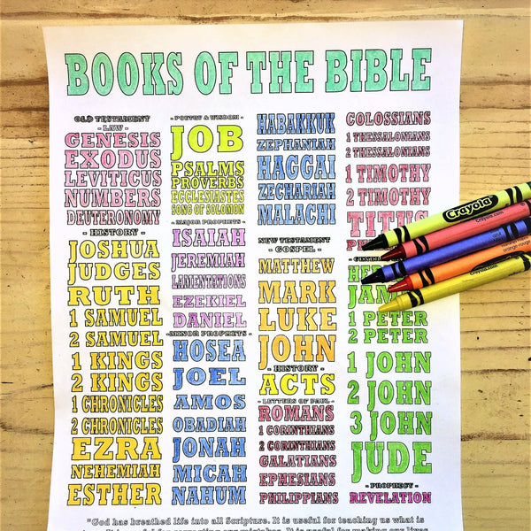 Free books of the bible coloring page