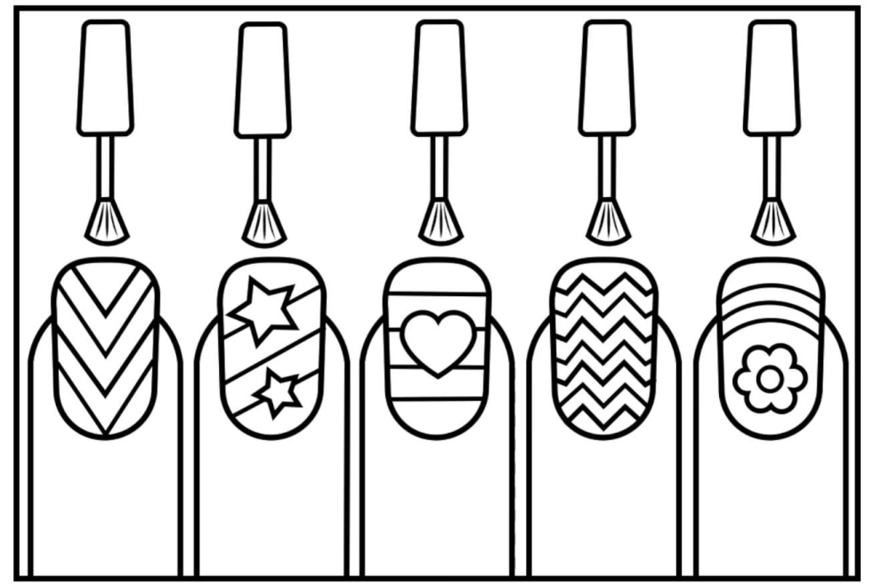 Nail coloring pages for girls print or download for free