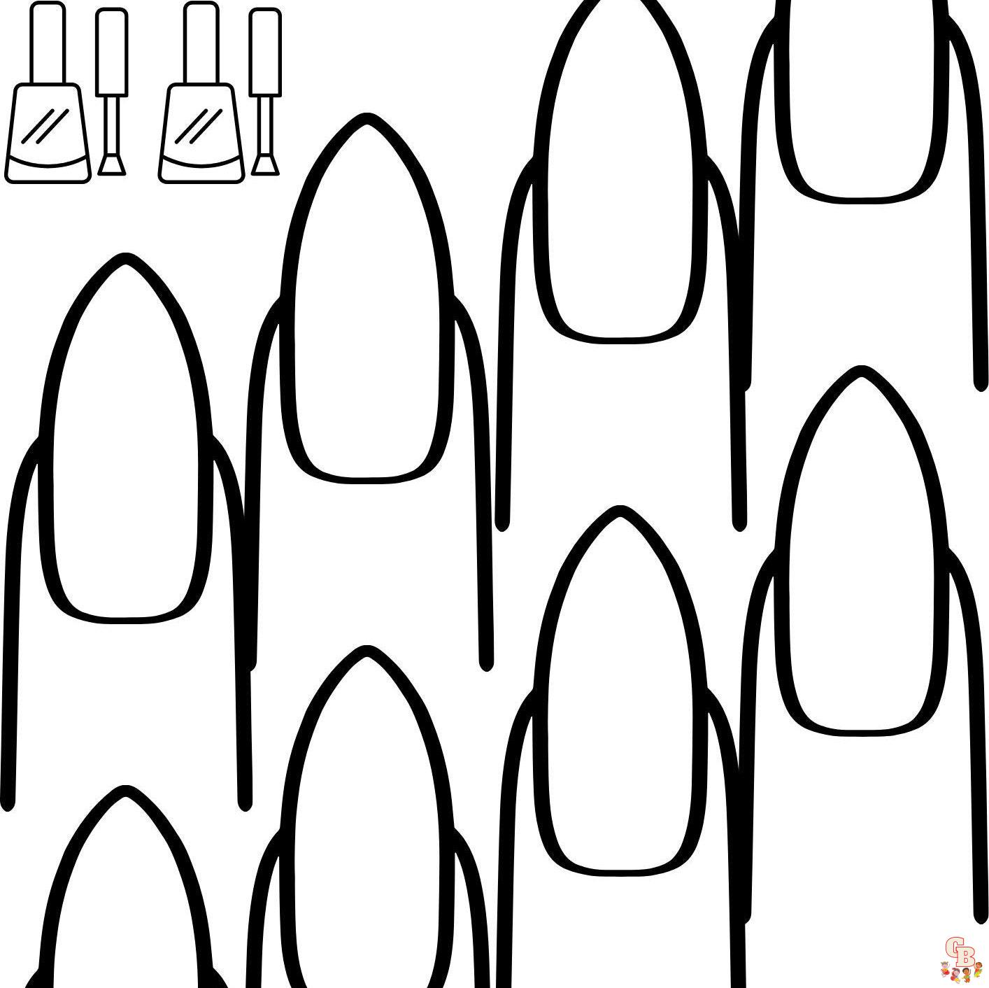 Printable nail coloring pages free for kids and adults