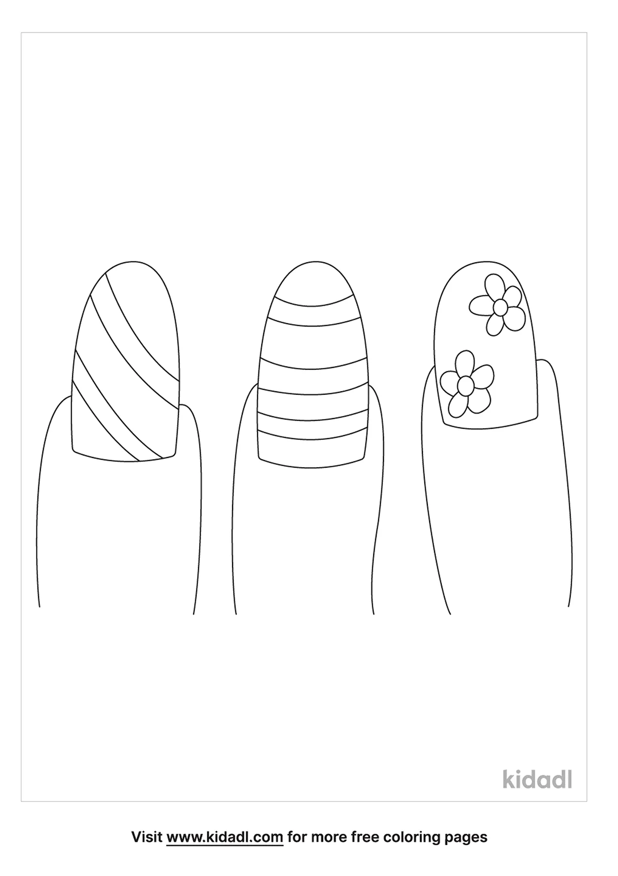 Free nail art coloring page coloring page printables