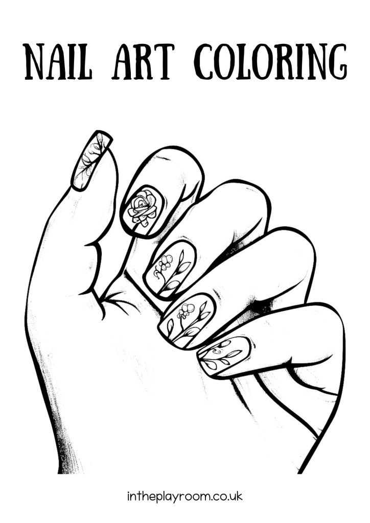 Free nail art loring pages for kids