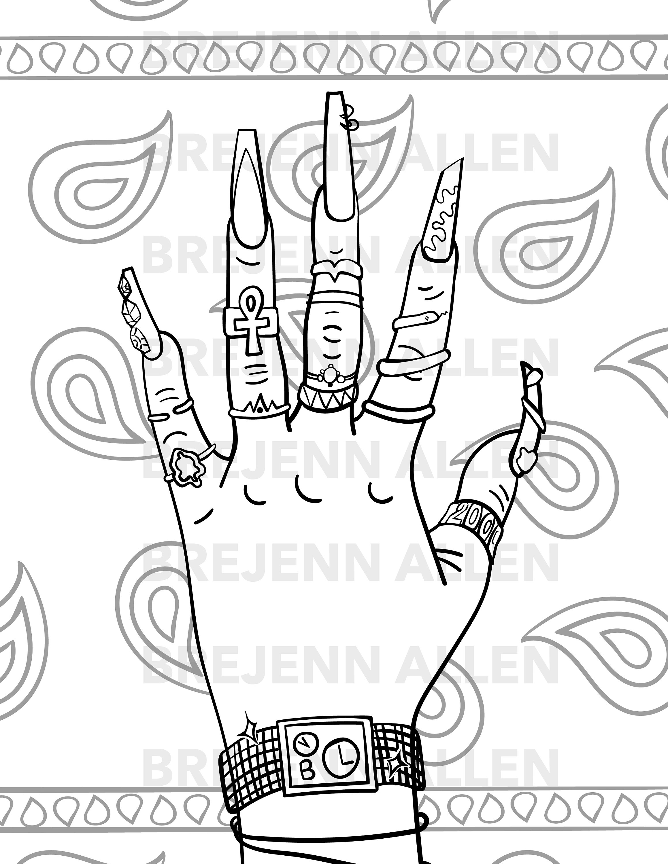 Nail coloring pages