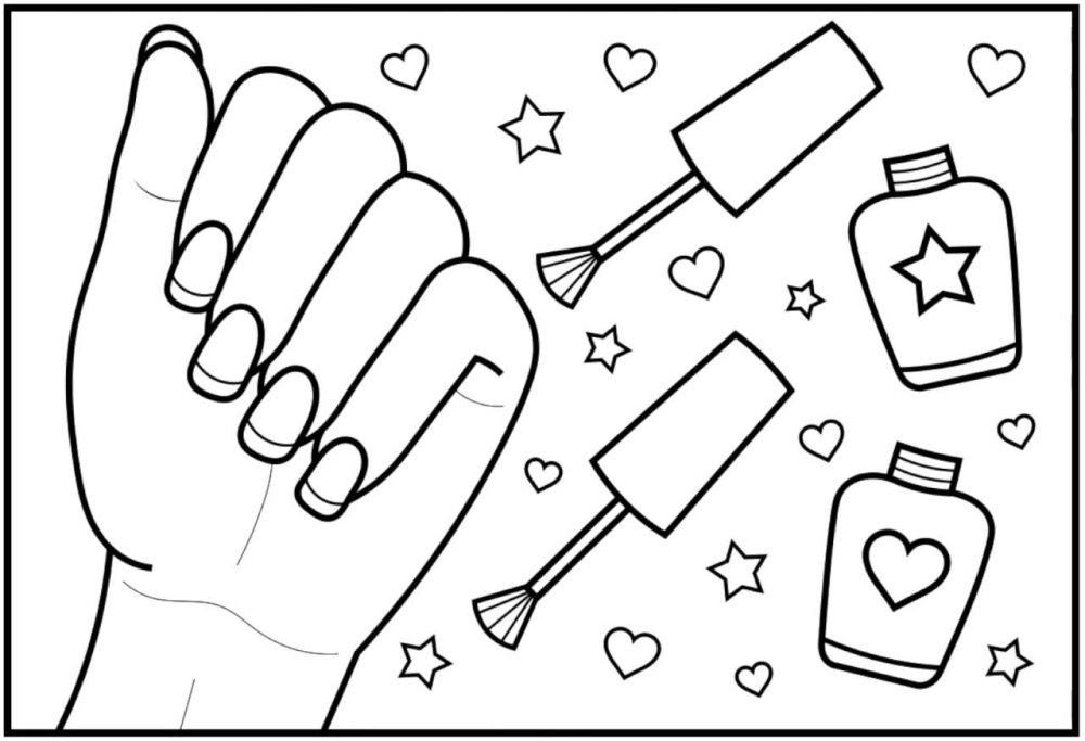 Nail coloring pages for girls print or download for free