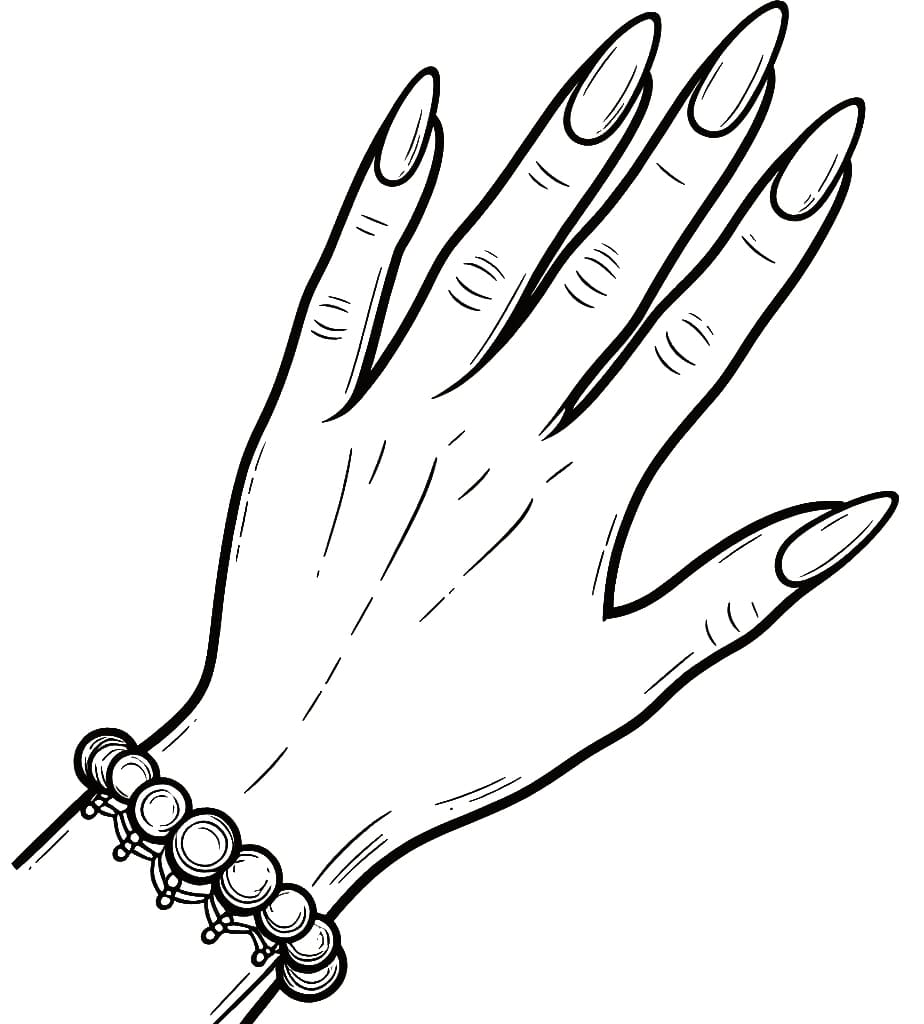 Nail image coloring page