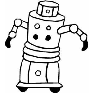 Nail robot coloring page