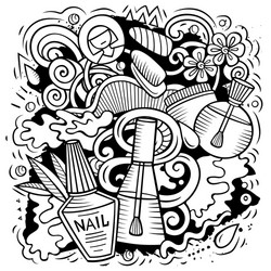Nail art coloring pages vector images