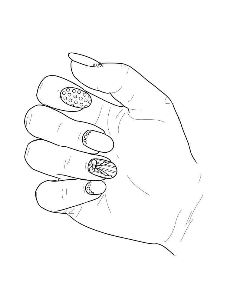 Beautiful nails coloring page