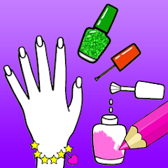 Nail drawing coloring pages