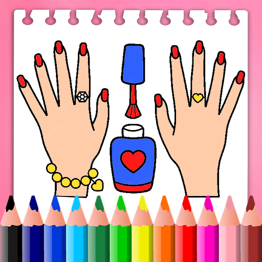 Make up coloring book nail art and beauty