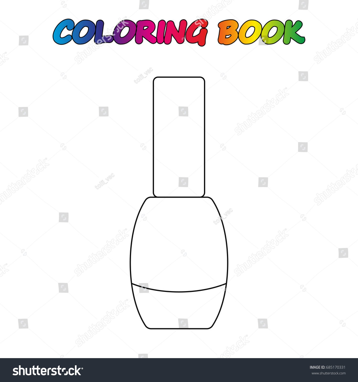 Nail polish coloring book coloring page stock vector royalty free