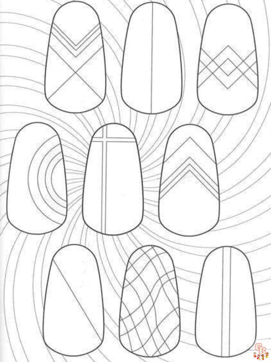 Printable nail coloring pages free for kids and adults