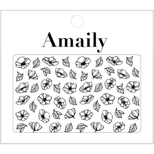 Amaily japanese nail art sticker poppy flower black â daily charme