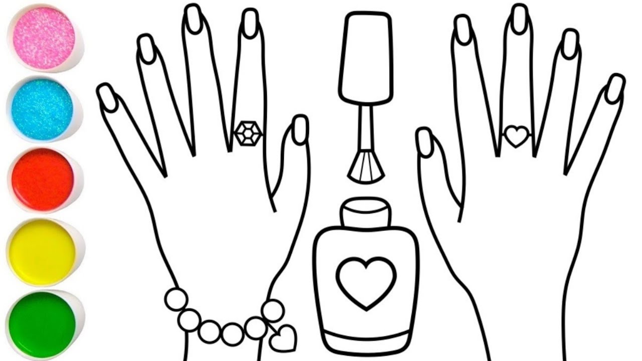 How to draw nail polish for kids nail polish drawing nail polish coloring pages for kids