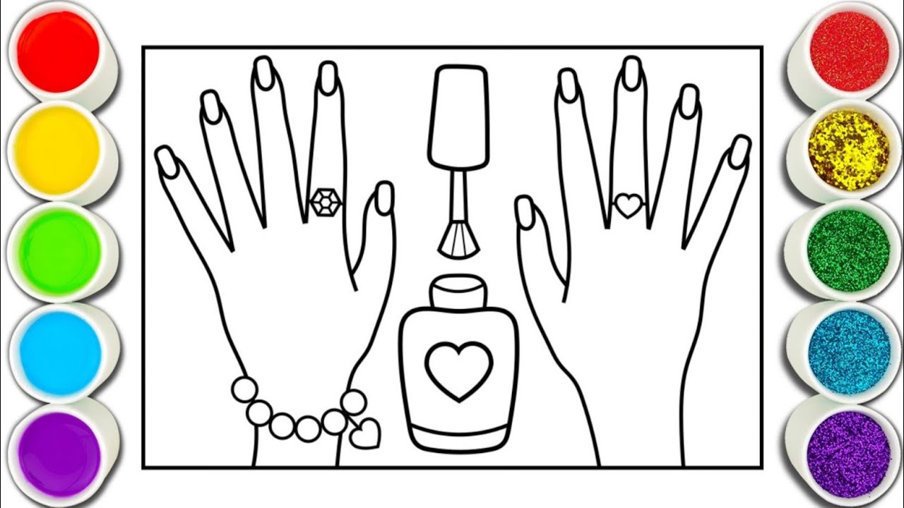 How to draw nail polish for kids nail polish drawing nail polish coloring pages for kids