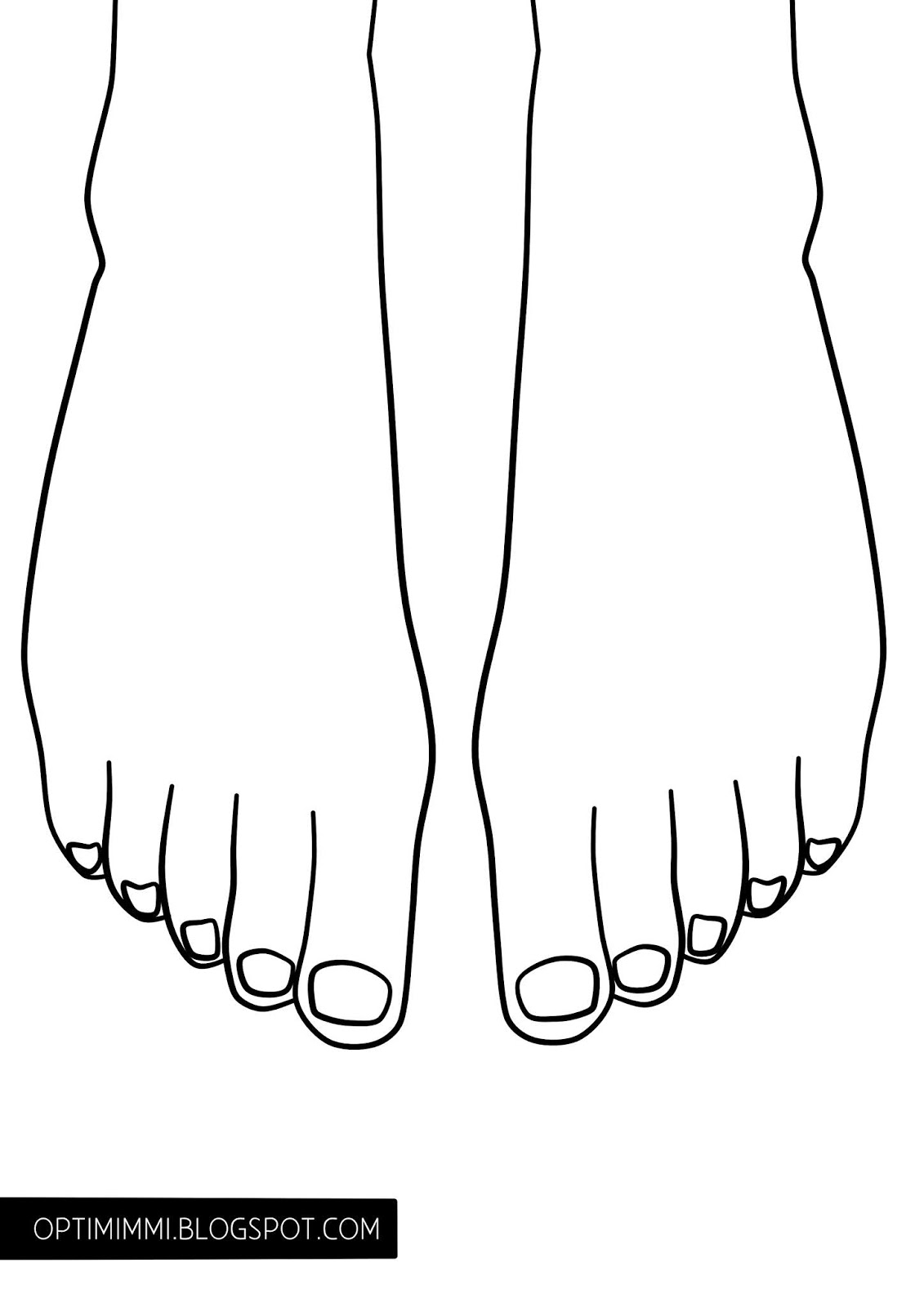 Toe nail art a coloring page taidetta varpaankynsien pããlle vãrityskuva