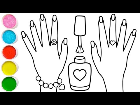 How to draw nail polish for kids nail polish drawing nail polish coloring pages for kids