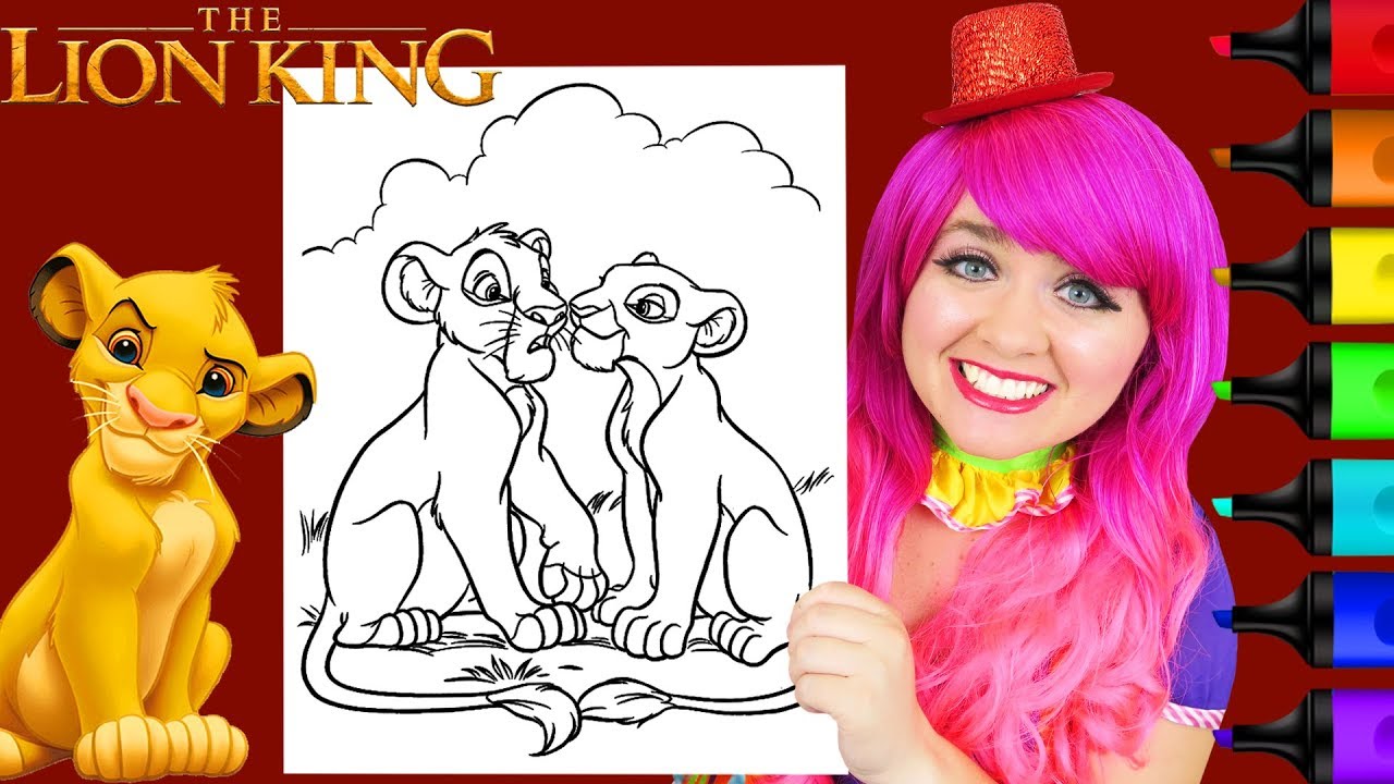 Coloring the lion king siba nala disney coloring page prisacolor arkers kii the clown