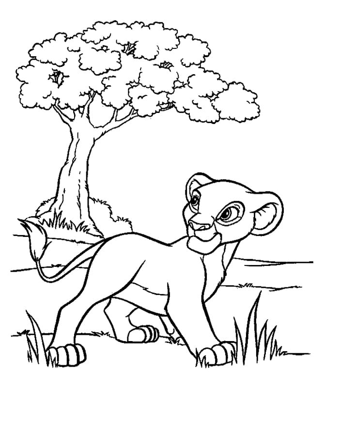 Nella walking in the forest coloring page