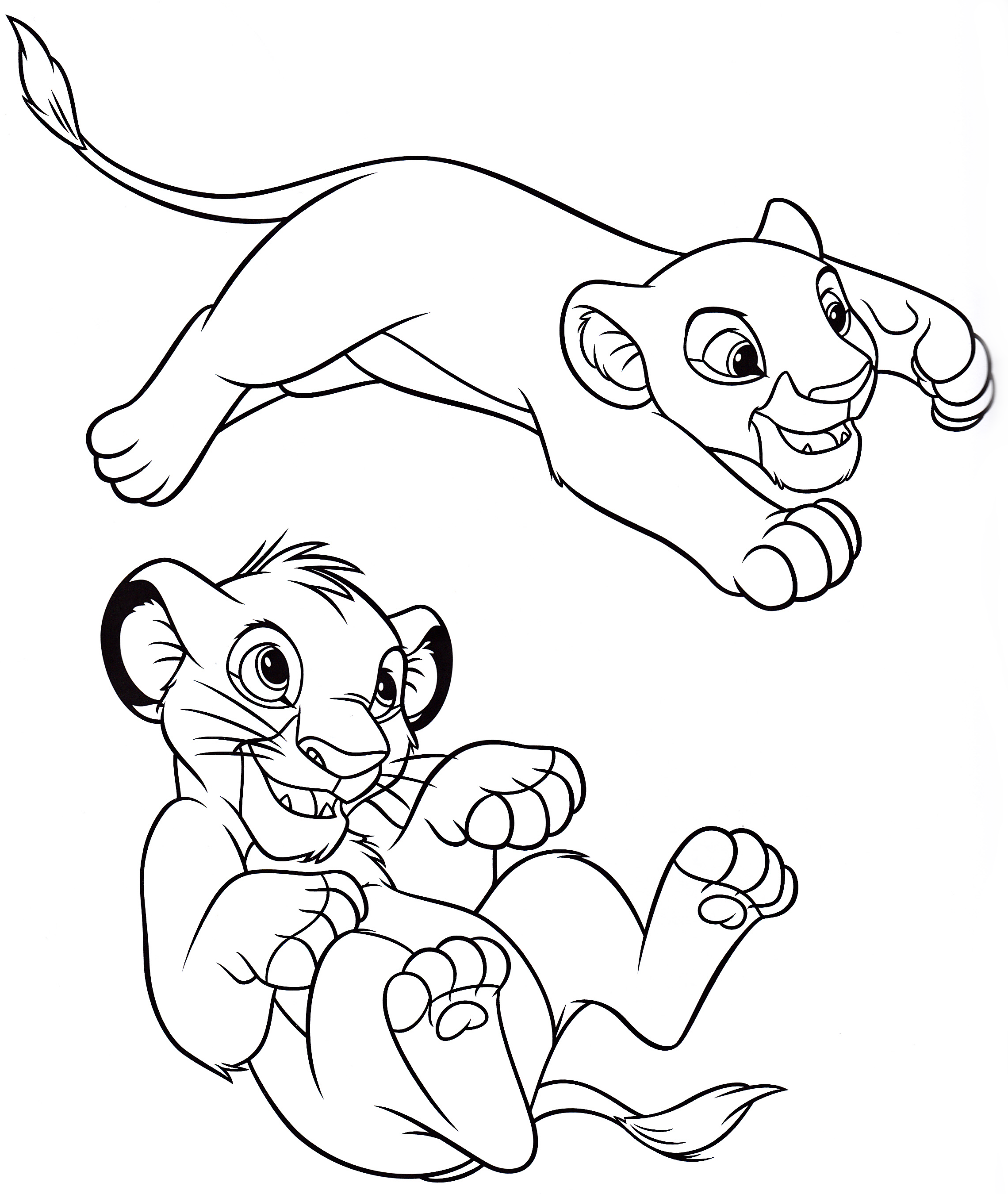 Walt disney coloring pages â nala simba