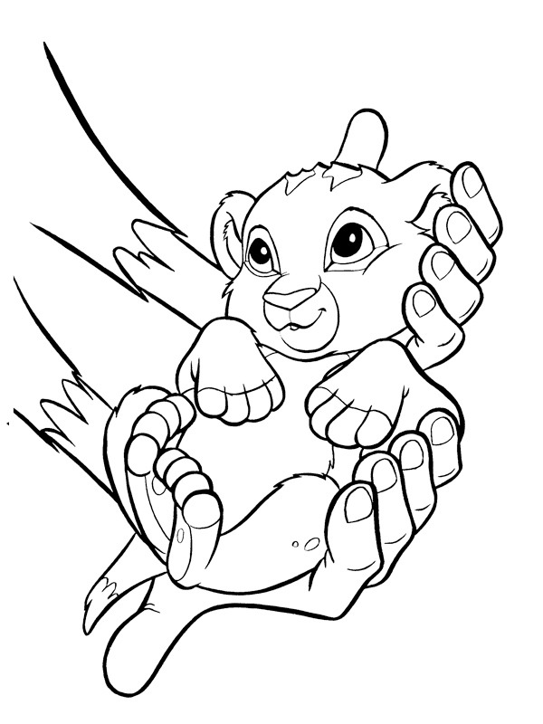 Baby simba coloring page