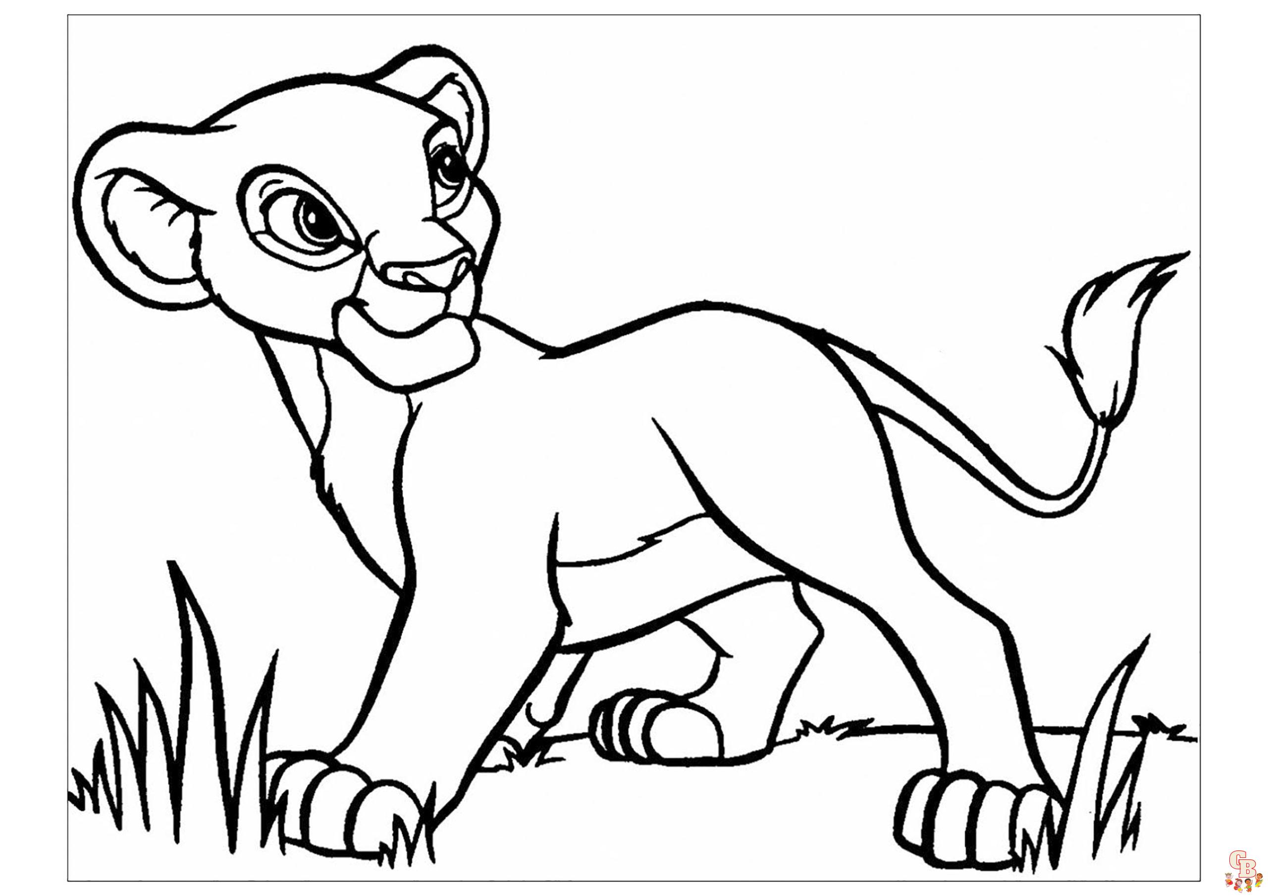 Printable simba coloring pages free for kids and adults